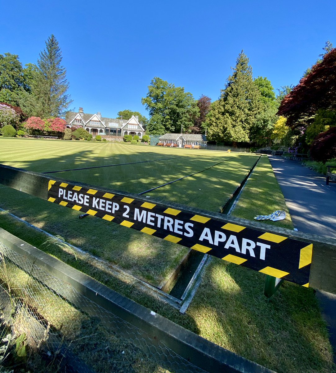 FPBC - keswick (@kfpbowling) on Twitter photo Green is looking great! We open on Wednesday! See club statement/details on our website! Thanks to <a href="/gcorrighan/">Graeme Corrighan</a> for providing all our social distancing signage placed all round the green, to remind both players and any spectators. #bowls Green is looking great! We open on Wednesday! See club statement/details on our website! Thanks to <a href="/gcorrighan/">Graeme Corrighan</a> for providing all our social distancing signage placed all round the green, to remind both players and any spectators. #bowls