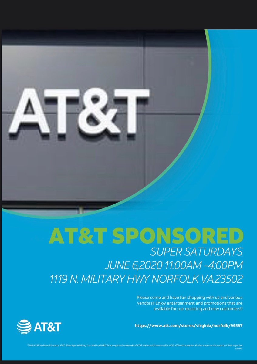 GeorgeYearling's tweet image. Come out and join us for a Super Saturday June 6, 2020 1119 North Military Highway, Suite 200, Norfolk Va 23502!!! @DaleB1 @cjay0908 @jessegaswintat @404girl @tdaniels96 @Nelson_TriggaT Special thank you to Tanya and Tray for getting this event together!! #weallwegot #LifeatATT