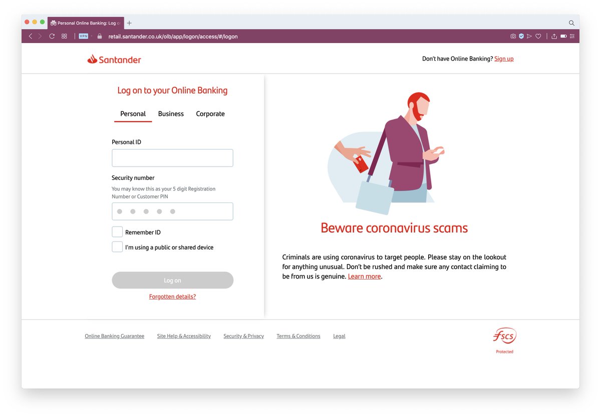 jamesyale's tweet photo. Just logged into my Santander online banking with a personal ID and a 5 digit numeric pin. No other challenge. Seems rather insecure @santanderukhelp, is it broken? https://t.co/99iemrJU4f