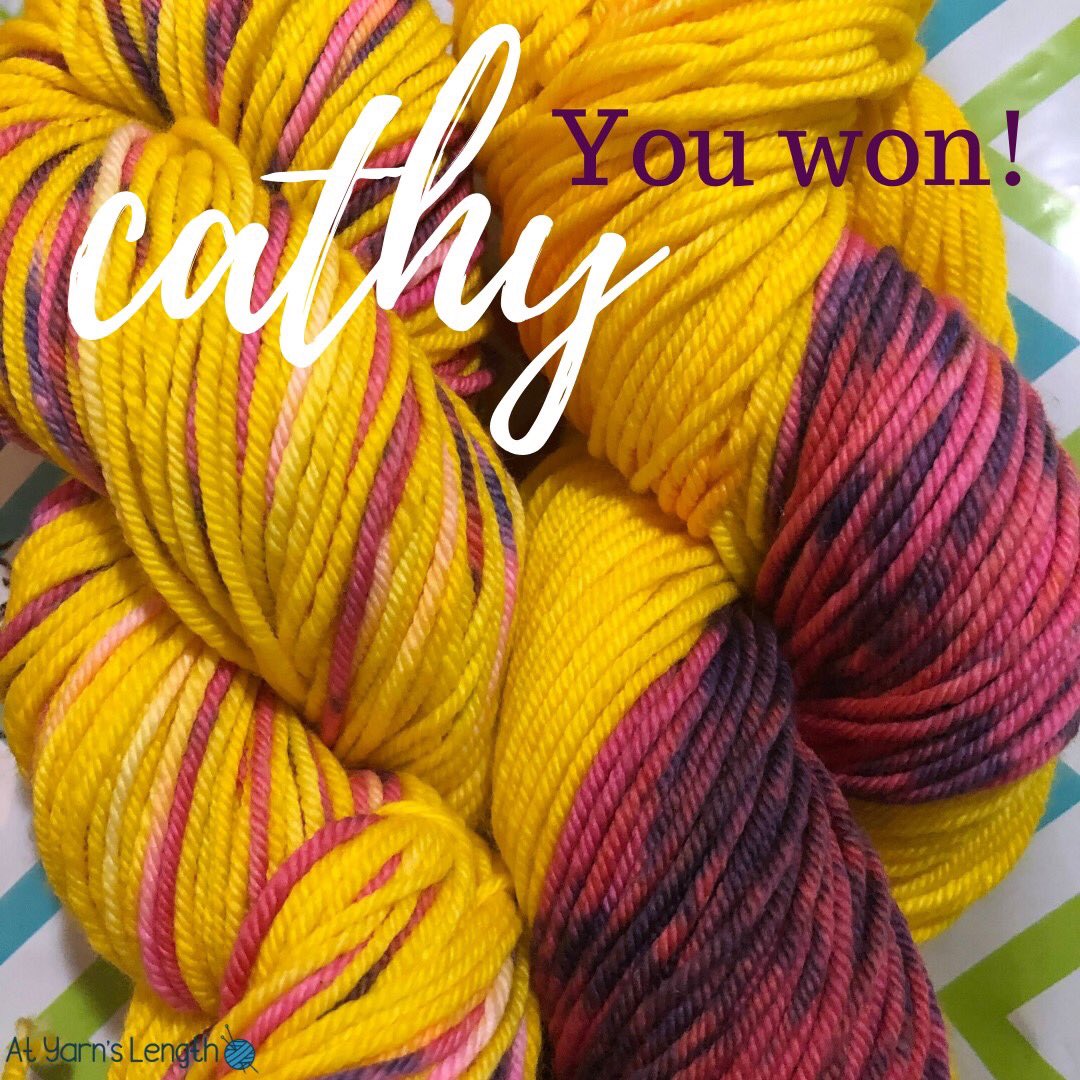 atyarnslength's tweet image. Cathy Hannigan, you're our May 31 winner! 🧶🧶 Please PM me your address in the next 48 hours!

Yarn: Tiptoe 🌷
2 skeins (177 yards, 100g each)
100% superwash merino wool 🐑

For a list of all winners, see:
atyarnslength.com/yarn-a-day-may…

#giveaway #everydayinmay #freeyarn #loveyarn