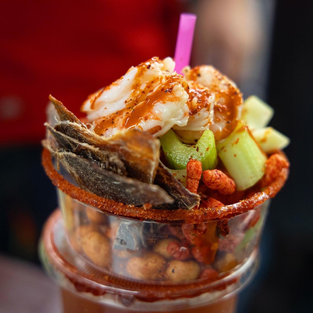 TexasBucketList's tweet photo. If you’re ever in Amarillo, Rocket Brews has got some great party trays and a massive michelada!  #thetexasbucketlist #amarillo #micheladas #beefjerky #shrimp #cucumbers #chamoy #crazy https://t.co/xuReZ6JZ3N