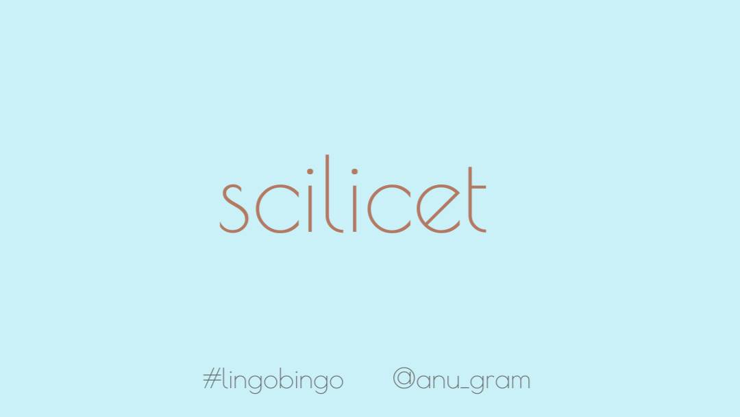 Random new discovery'Scilicet' means to wit, or namely #lingobingo
