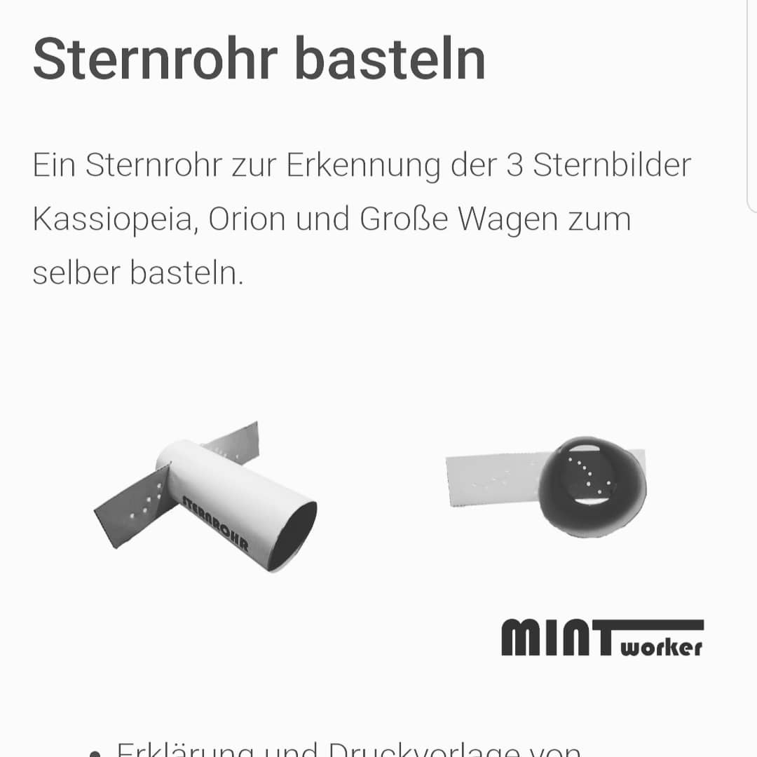mintworker's tweet photo. Auf @onlineuebung.de findet ihr die Druckvorlage für das mintworker Sternrohr. Vielen Dank für den gelungenen Gastbeitrag! Es sind viele weiterführende Links zum Thema Sterne zu finden. Schaut unbedingt vorbei auf https://t.co/DE5yTok3UX #wirbleibenzuhause #mintworker https://t.co/9P5ULaKSpD