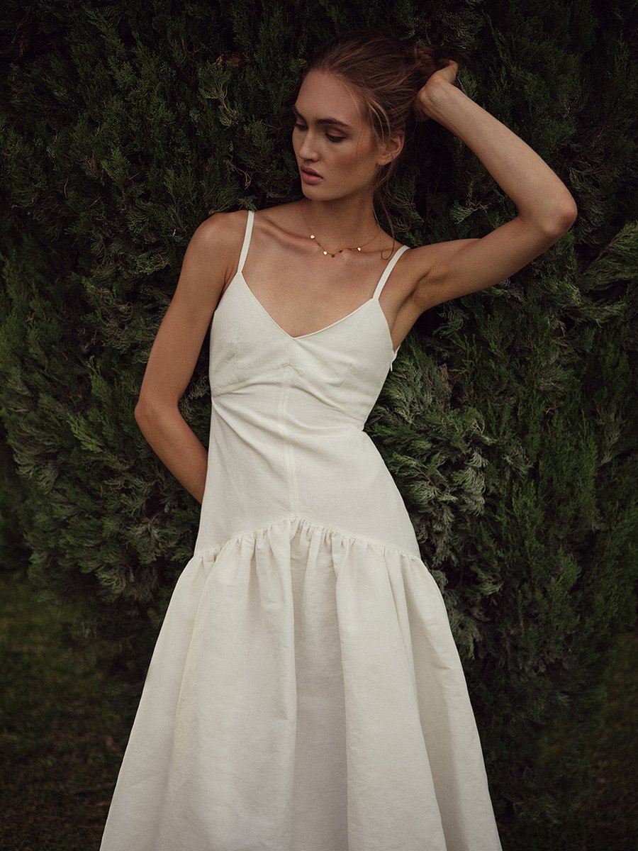 sexy white linen dress