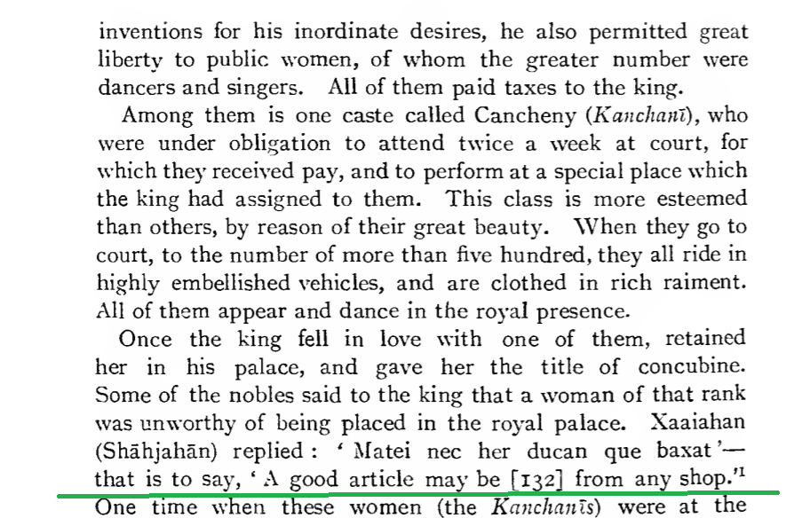 AFTER the death of Mumtaz Mahal:Shah Jahan brought a professional Sεx Workers to his harem & gave them the title of "concubines".Courtiers: "Jahanpanah, such women are not worthy to be your concubines"Shah Jahan: "A good article may be from any shop"