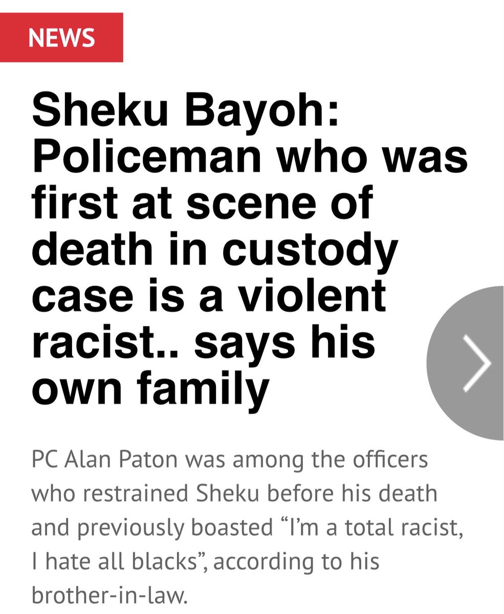I think about Sheku and his family a lot. I also think about the police officer involved in his death, whose own brother in law reported him for violence against his parents and egregious racism.