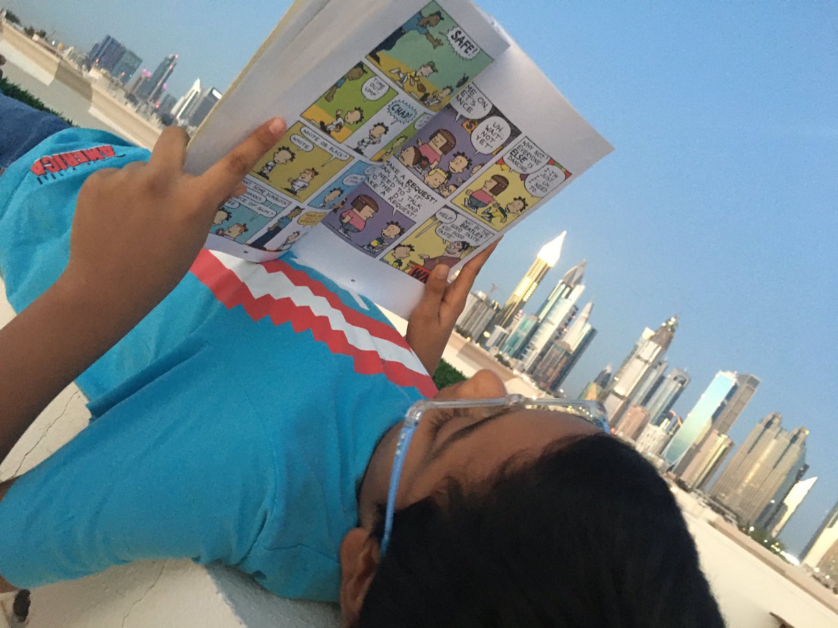 Ashimamm's tweet photo. As the ‘Get Caught Reading’ month draws to an end, sharing pictures of Ayan reading in one of his favorite chilling zones! #Grade4D @KNargish @GMA_Primary @rahatn @DxbModern https://t.co/CwmPa2ocQI