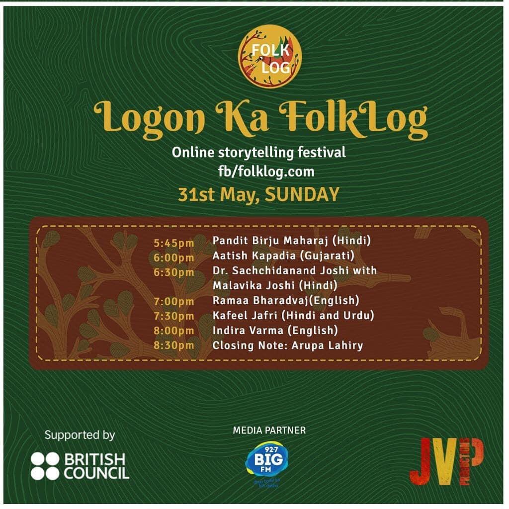 JonathanKennedy's tweet photo. 8pm IST, 3.30pm BST today @indyv9 #EllariaSand in #GameofThrones, #PresentLaughter #KamaSutra #Luther @FolkLog @inBritish with #JVProductions Reads live from London at #LogonKaFolklog digital storytelling festival https://t.co/Qhj5wrDh0u https://t.co/1z1oH3kmur