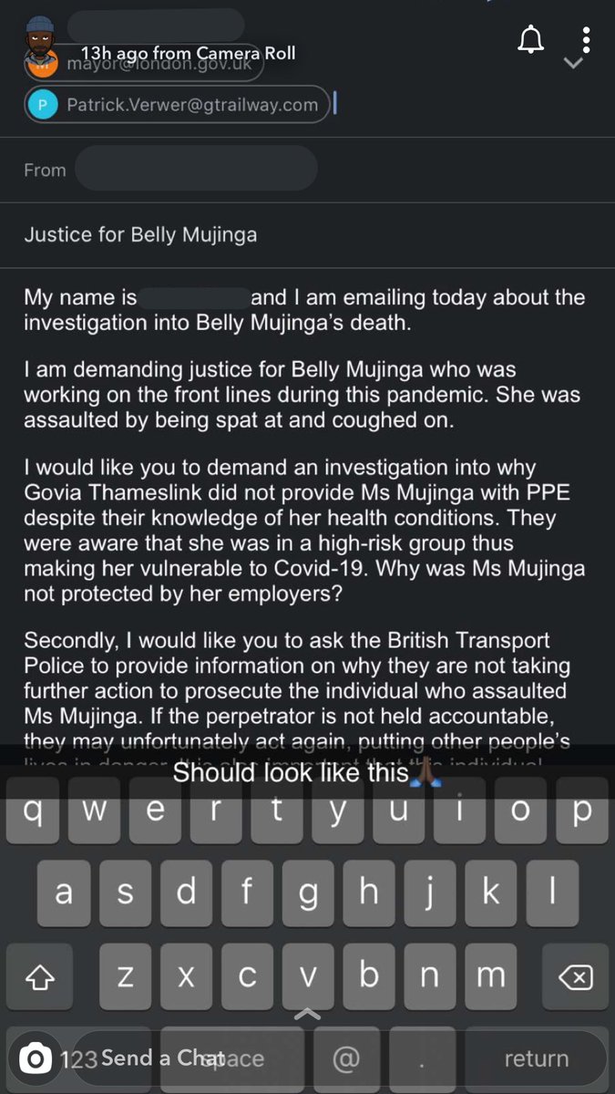 Email the Mayor of London to express your interest in a further investigation in the Belly Mujinga case.The link has an email template you can send:  https://docs.google.com/document/d/104yD-J54nAukfU04QYAMjHJtWOFhCxNs53yaxzwK3Us/mobilebasic #JusticeForBellyMujinga