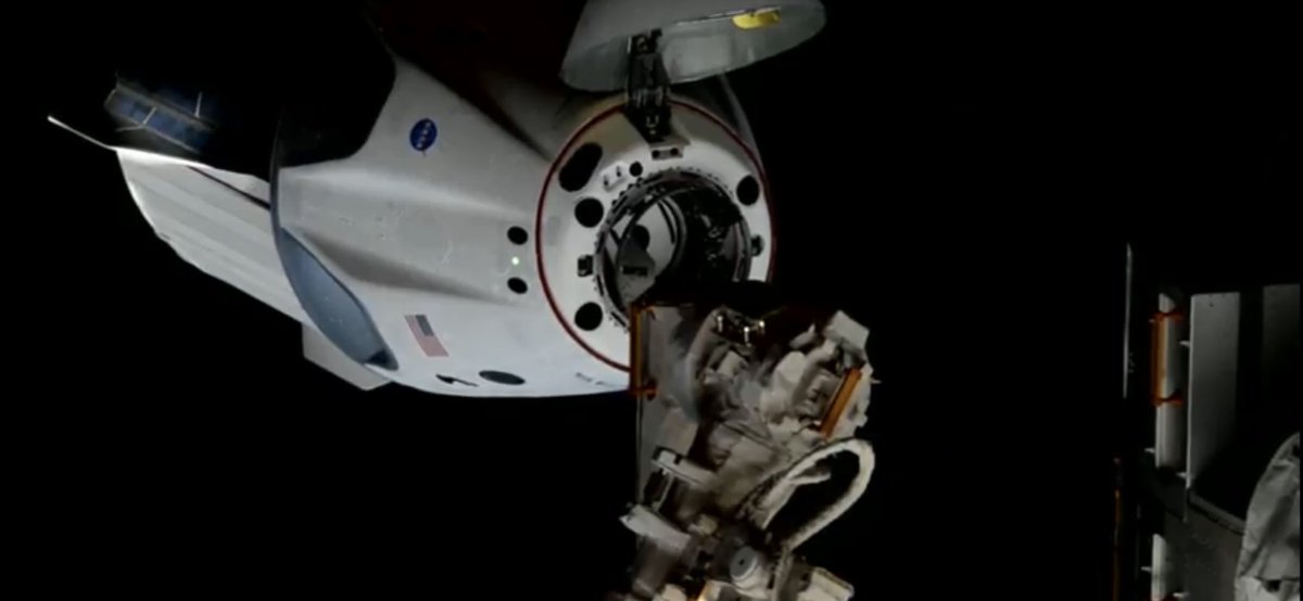 Great watching #BobAndDoug dock onto the International Space Station #NASA #SpaceX