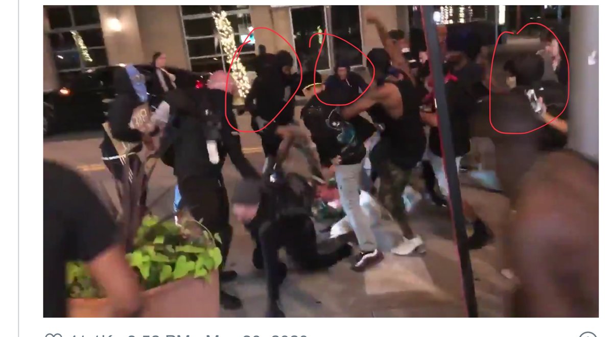 This is the Dallas attack on the store owner last night look at the Red Group in the mob