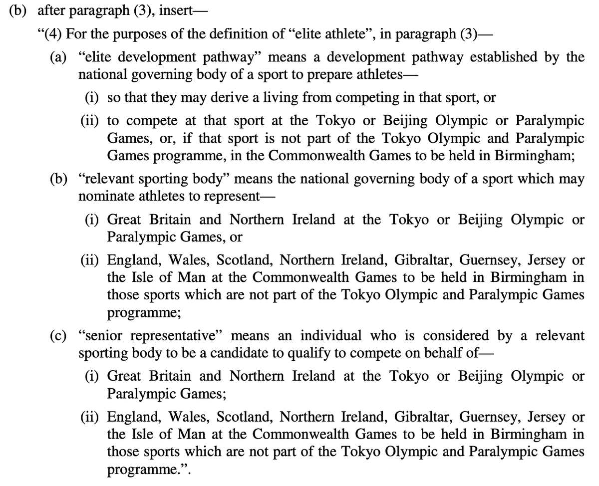 Also, the definition of "elite athlete" gets a lot of attention in these amendments. Long story short, I don't qualify.  @holland_tom maybe you do?
