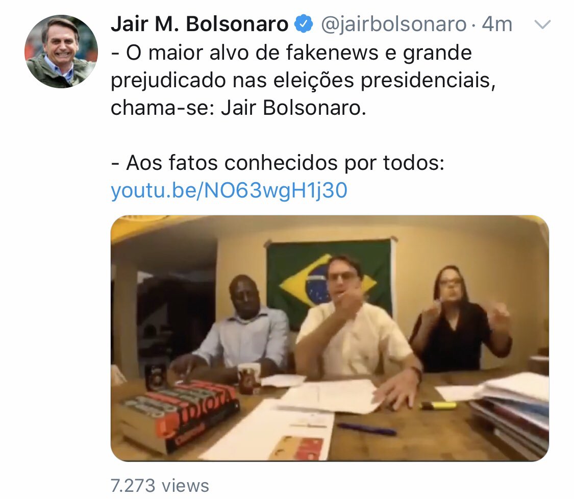 Na moral, alguém precisa contar pra ele... 
Não quero nem ver qual vai ser a próxima, cpa que ele venha falar que a terra é plana kkkk