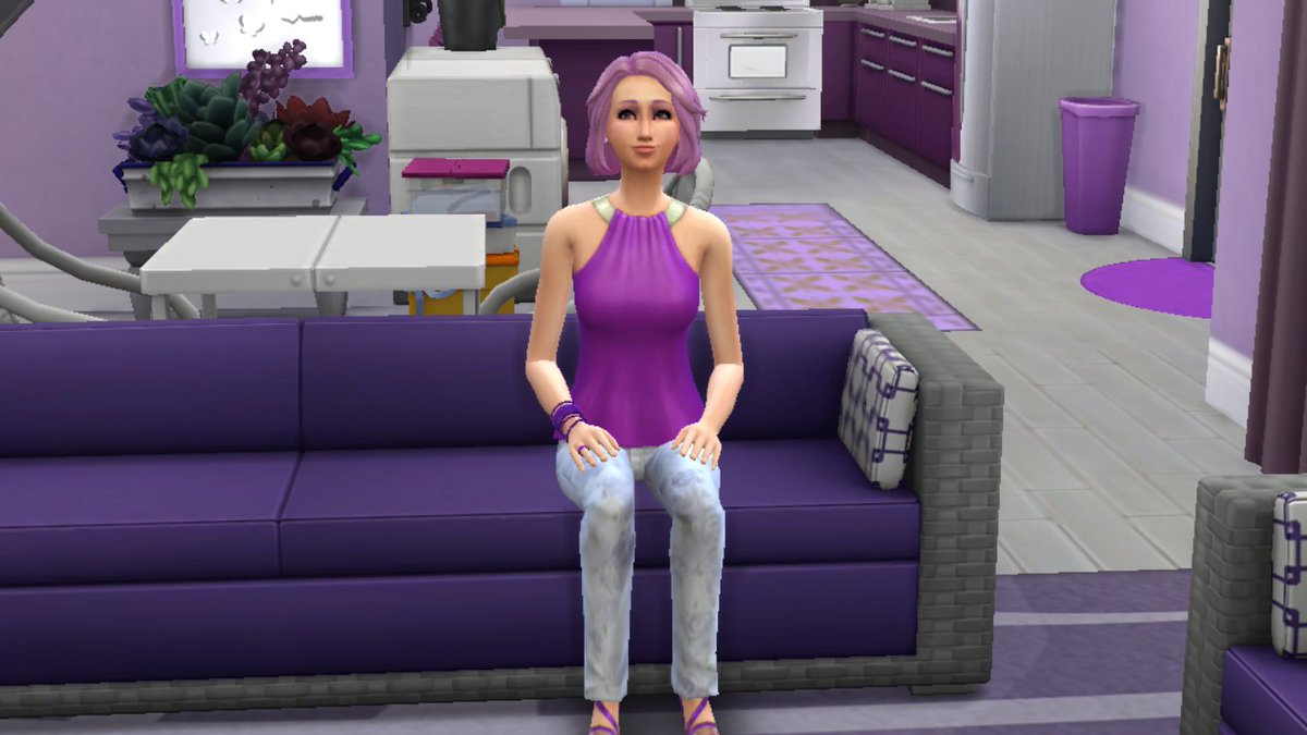 AmethystEevie's tweet photo. Here's my solid purple sim for #LupusAwarenessMonth  #sgcchallenge https://t.co/WlyZrfedy7