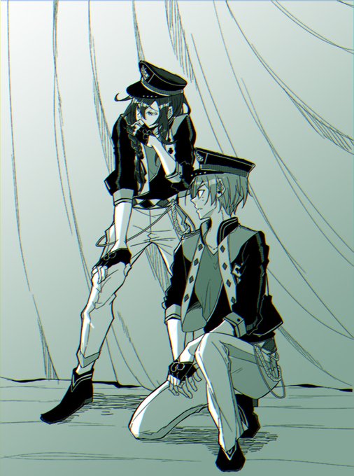 あんスタ 舞台袖 で待機してる巽さんとマヨイさん うか のイラスト