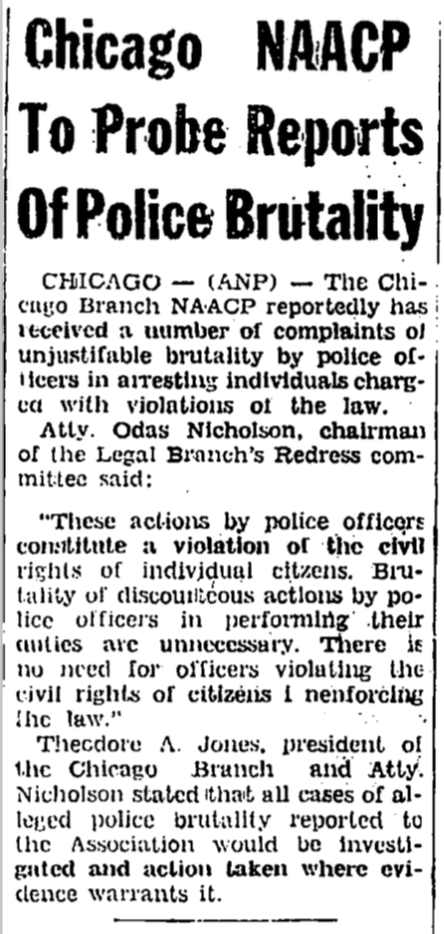 Investigations, of course, didn't end the practice.Indeed, looking over the historical record, it's striking how little things changed over the years. Here's another NAACP inquiry nearly a quarter century later in 1958:
