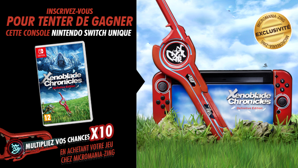 Micromania_Fr's tweet photo. ATTENTION, lot EXCEPTIONNEL ! Nous vous proposons de gagner une Nintendo Switch custom UNIQUE #Xenoblade Chronicles by @VaduAmka &amp; @RandomPrintSPRL

Pour tenter de la gagner, une seule possibilité... Vous inscrire ici : https://t.co/iY2gNWeTZ1 https://t.co/ji5ESXGlmQ