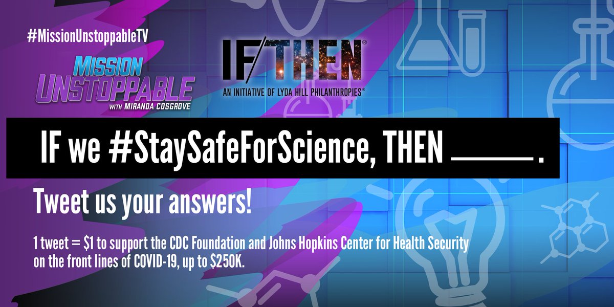 CBSUnstoppable's tweet image. Support the science community battling the #COVID19 pandemic by sharing how you #StaySafeForScience!

Nominate friends and family now. 1 tweet = $1 for @CDCFound + @JHSPH_CHS, up to $250K.