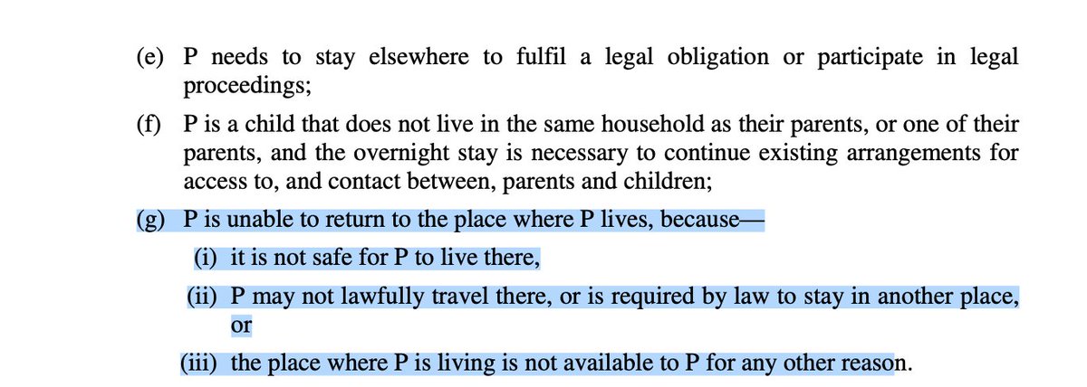Weirdly, it's a reasonable excuse to sleep somewhere else if place you are living is not available (for any reason) but difficult to see how this would apply to someone who has a place to live but has decided to move in with a partner - unless it comes under an unlisted excuse