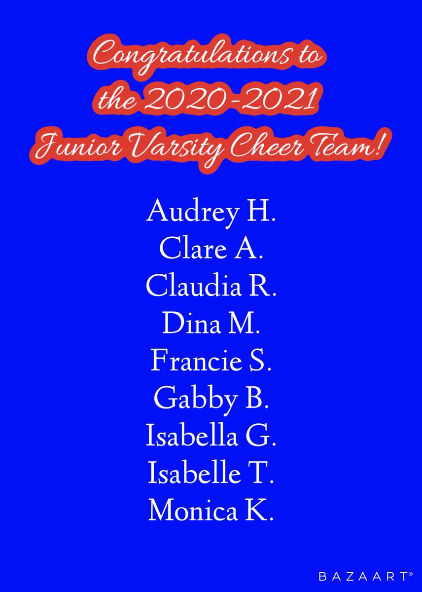 Congratulations to our 2020-2021 Junior Varsity Cheer Team! ❤️💙 We can’t wait to get to know all of you and start this season! #GoStagsGo