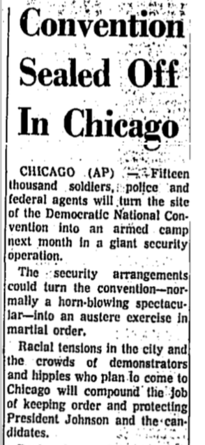 All 12,000 of Chicago's policemen were put on 12 hour shifts. Some 6,000 National Guardsmen were called up, armed with assault rifles, flame throwers and bazookas. At the same time, another 7,500 US Army troops were flown in to stop any potential riot in the black community.