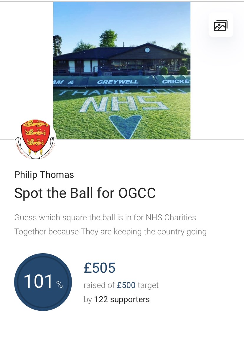OdihamCricket's tweet photo. We’ve done it! Our ‘Spot the ball’ competition has now raised over £509 for the @NHSuk @HampshireCB #isolationgoals https://t.co/yeobTARosW