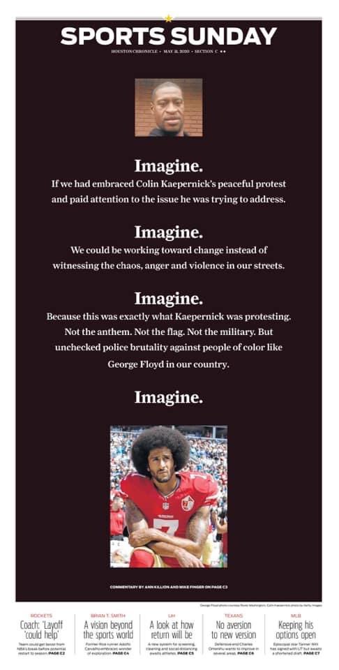 Front of Sports Section in today’s Houston Chronicle.... #this