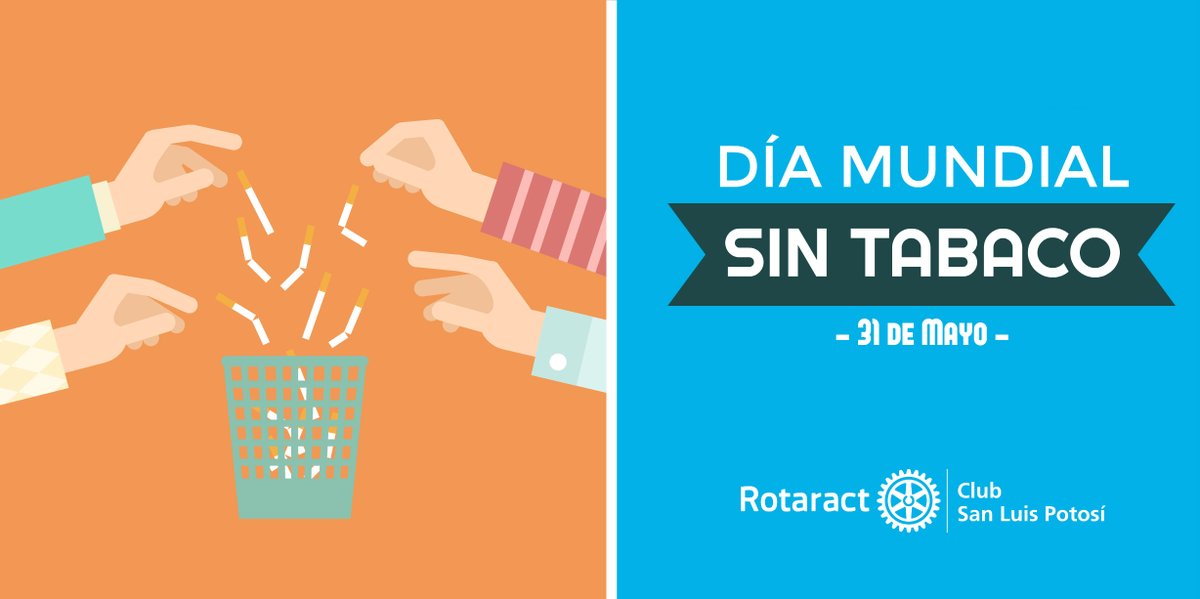 RotaractSanLuis's tweet photo. Día mundial sin tabaco.
#CRSLP #ZonaPotosina #D4130 #RotaractMexico #Rotaract #RotaractPower #MochilerosRotaract #RotaryInternational #RotaryConectaElMundo #RotaryConnectsTheWorld https://t.co/DJc5QKHA83