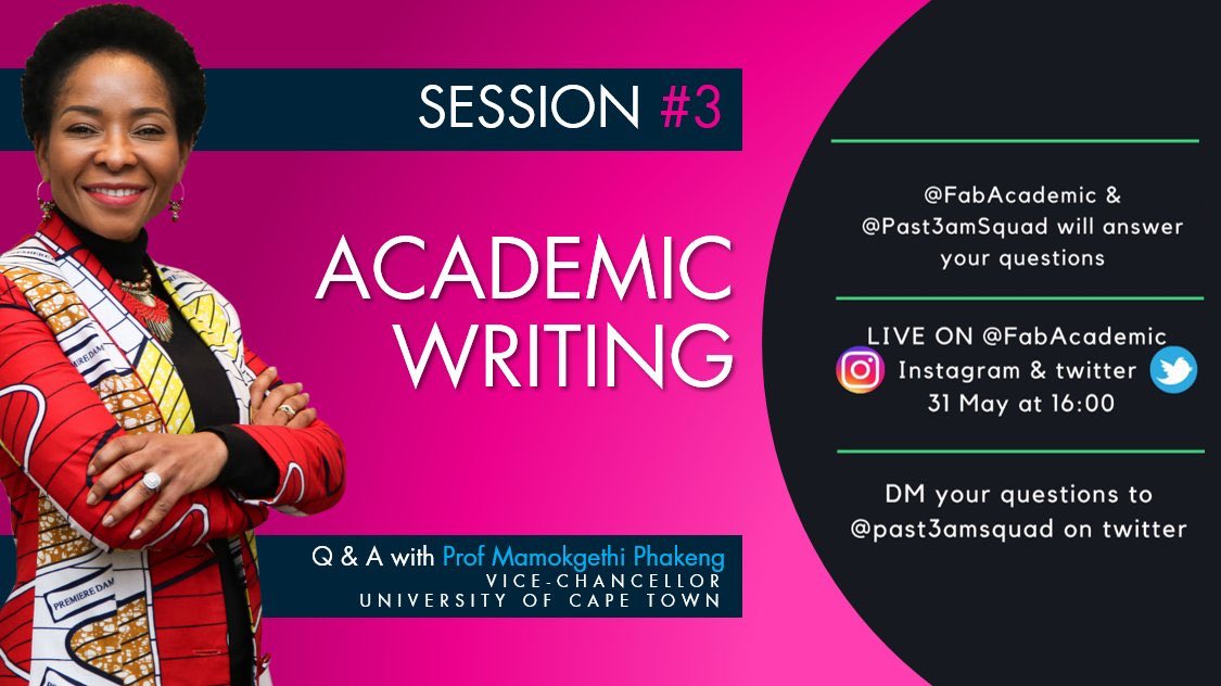 My take home from today's session:1.Academic writing is hard, it's a process. You don't get it write on the first go. It's a learning process. 2. WHY. Why do you write? Is it for publications? Your PhD thesis? Your Master's dissertation?  #Past3amSquad  @FabAcademic