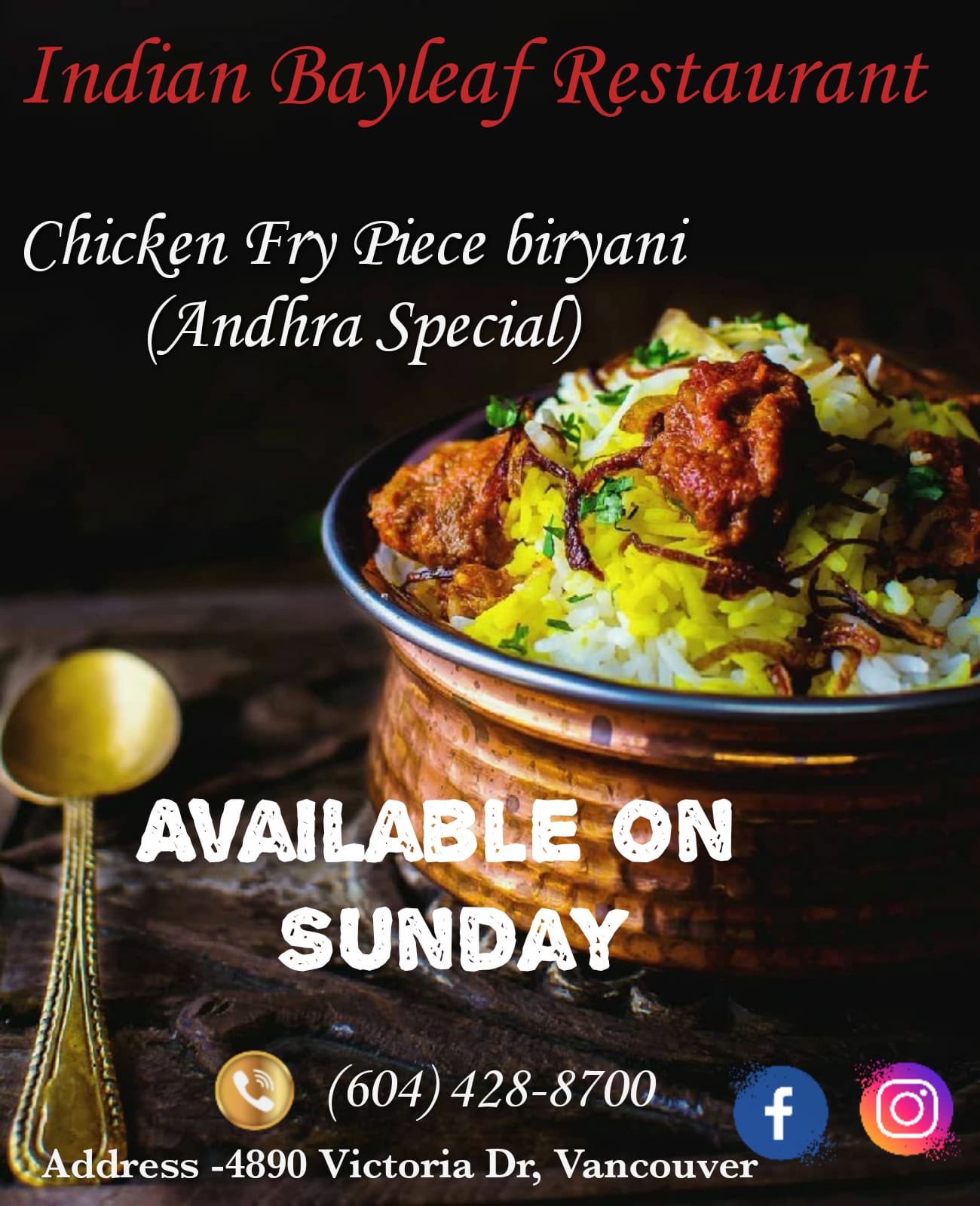 Indian Bay Leaf on Twitter "Sunday special chicken fry piece Biryani