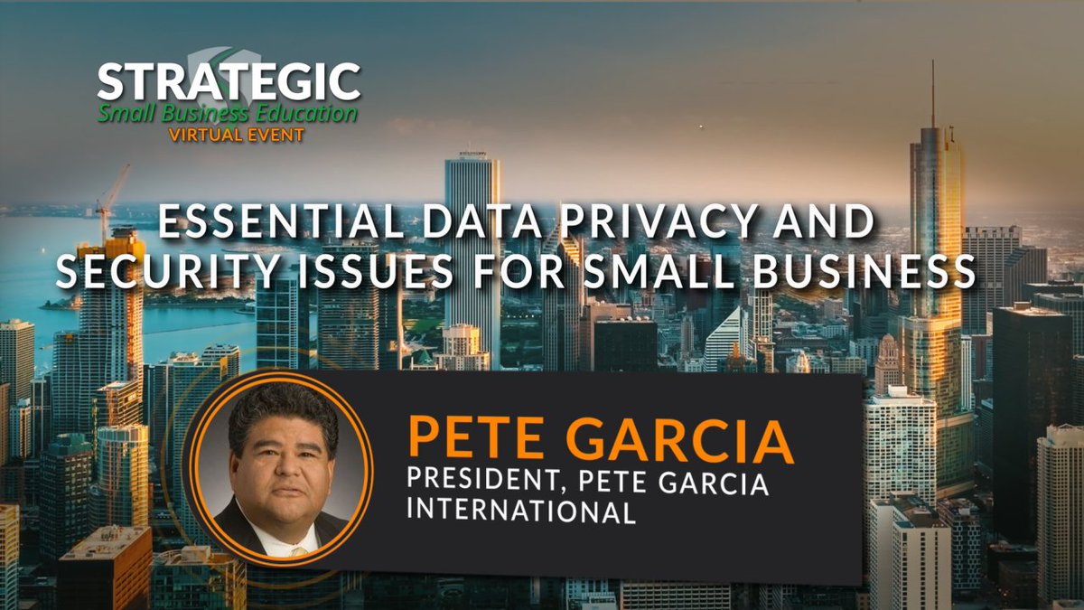 StrategicSbe's tweet image. Mr. Pete Garcia, President of Pete Garcia International is coming up next, covering the very important topic of Protecting your Digital DNA.

#identitytheft #digitaldna #dnaprotection #databreach #protectyourself #cybersecurity #ssbe