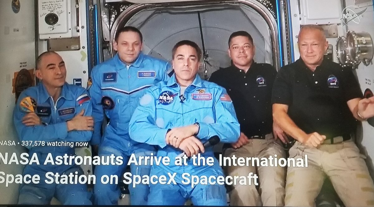 RupMann's tweet photo. Congratulations to @NASA and @SpaceX on successful launch and arrival at the International Space Station! https://t.co/ddwtqKR4a9