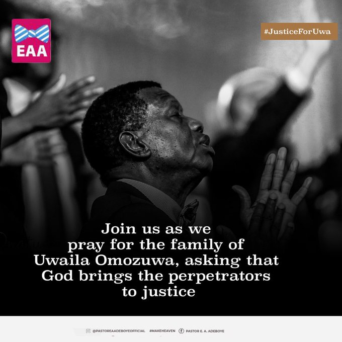 Pastor Adeboye Reacts To Murder Of UNIBEN Student - christiangospeltv.blogspot.com