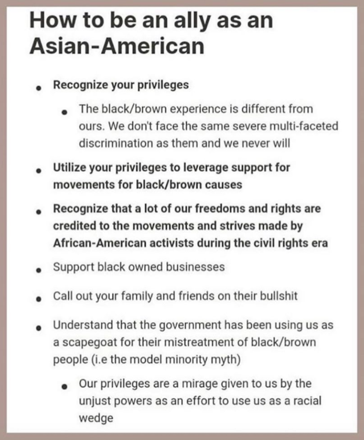 nadyaokamoto's tweet image. This #aapiheritagemonth, let’s use every ounce of this #modelminority status as AAPI POC to support #blacklivesmatter. DONATE @mnfreedomfund

graphic credit: @mommydiary on IG