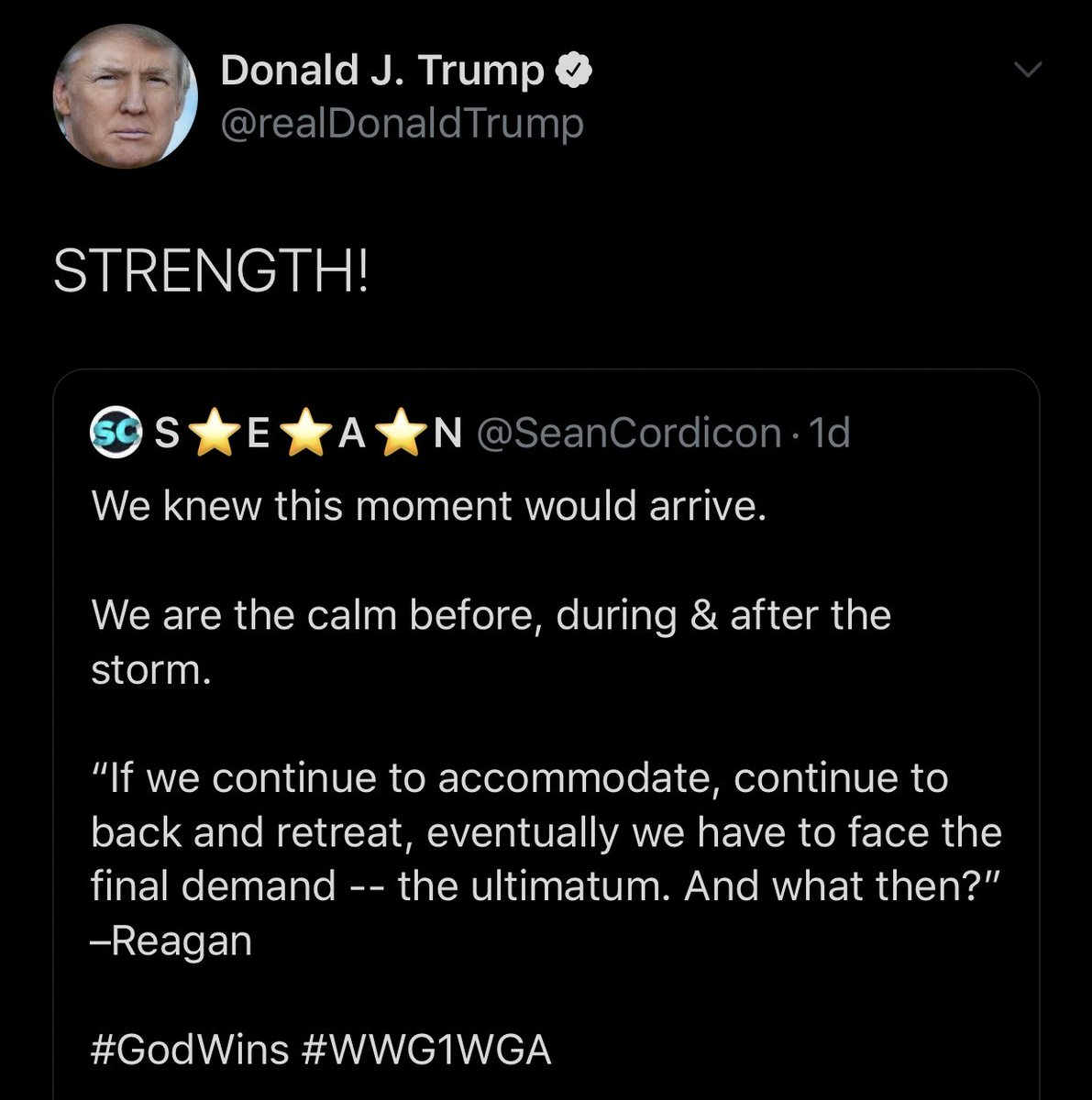 POTUS tweeted his support for QAnon?