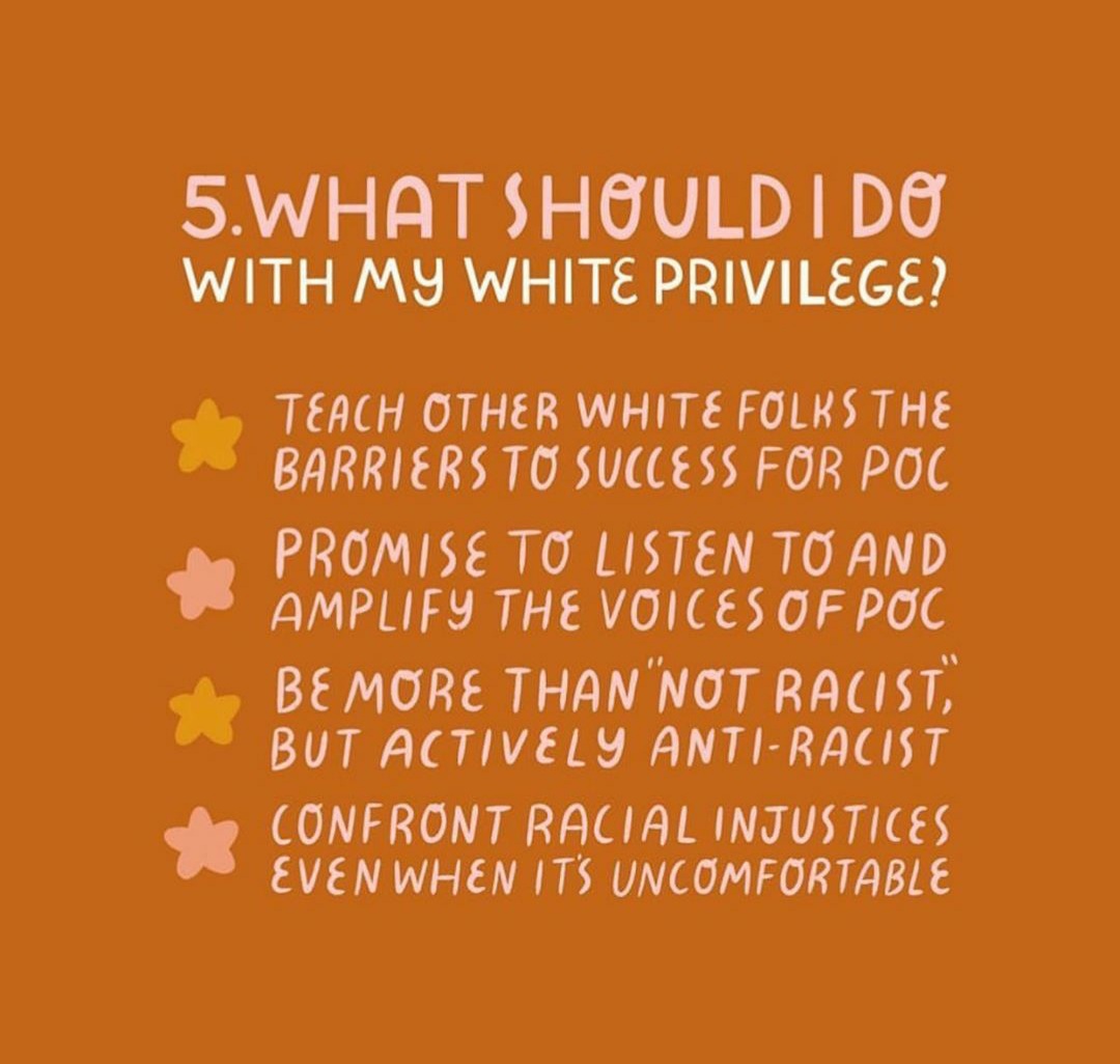 If you read this far, you're maybe asking "so what, not my fault I was born white".No one said it was. But use the privileges you have by being born white, to help those who are suffering simply because they happened to be born black. Listen. Educate Yourself. Be  #AntiRacist.
