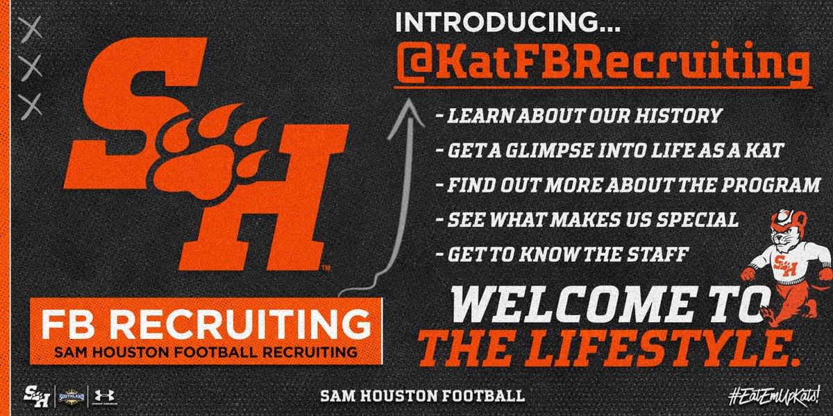 Now introducing... the official Sam Houston Football Recruiting twitter account! Be sure to follow @KatFBRecruiting, a great resource for anyone that wants to learn more about our program. #EatEmUpKats