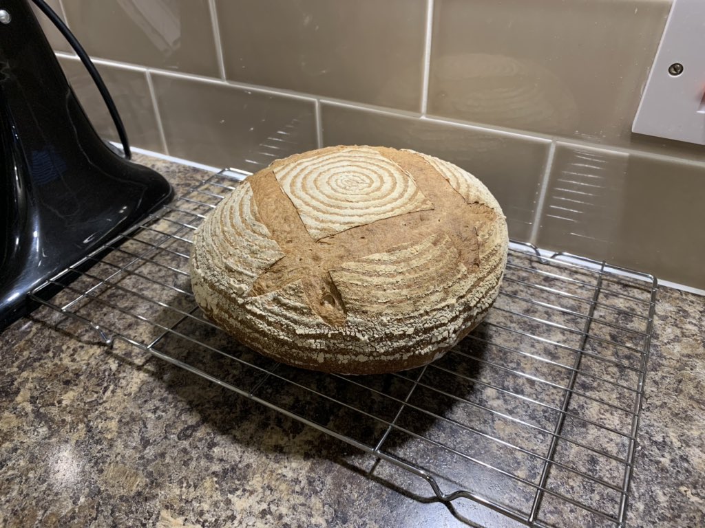 Lockdown baking...sourdough boule with rye starter