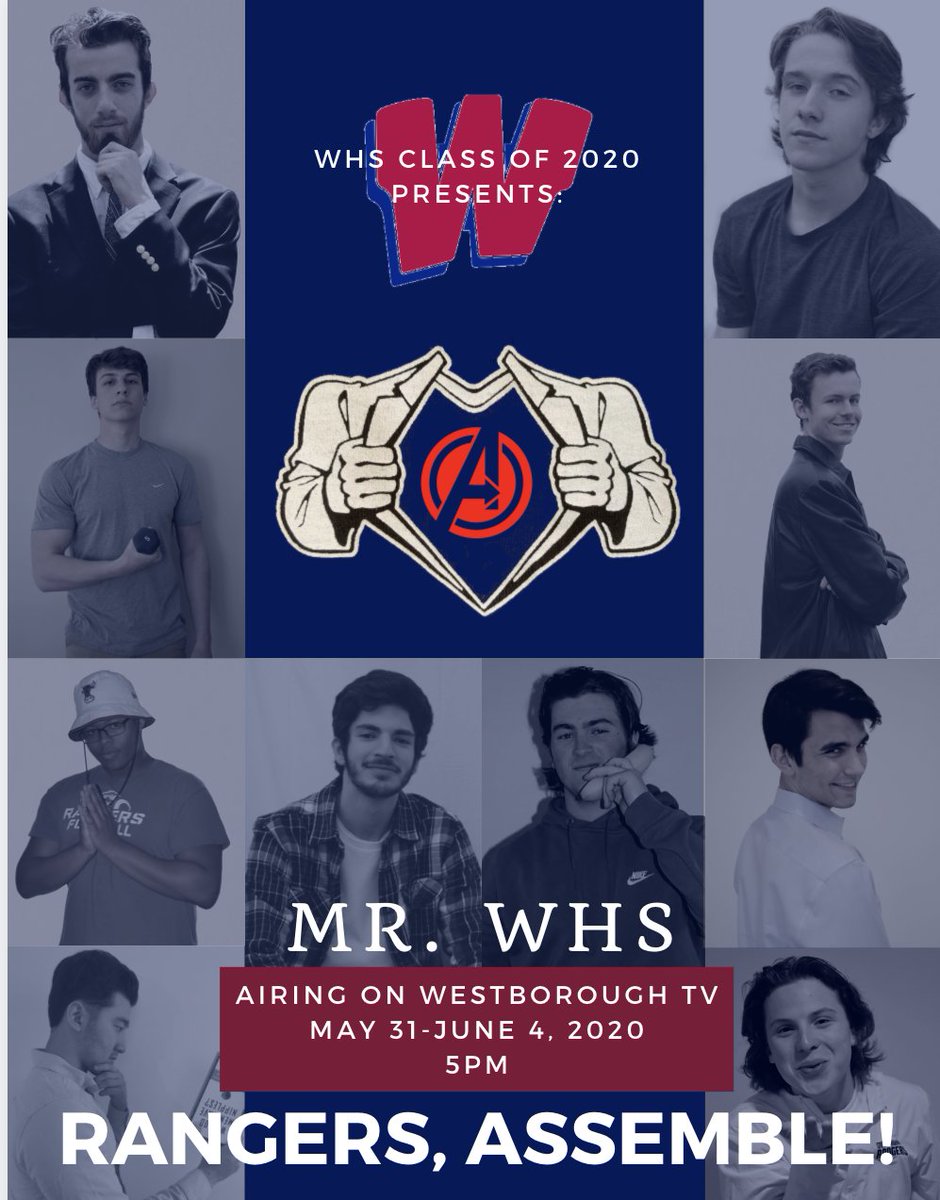 RANGERS, ASSEMBLE! Mr. WHS premieres in 10 minutes! <a href="/WestboroughK12/">Westborough Schools</a> <a href="/WestboroughTV/">Westborough TV, Inc</a> <a href="/WboroPrincipal/">WHS Principal</a> <a href="/WestboroRangers/">WHS Rangers</a> <a href="/WboroCounselors/">WHS Counselors</a> <a href="/WHS_AP/">WHSAsstPrincipals</a>