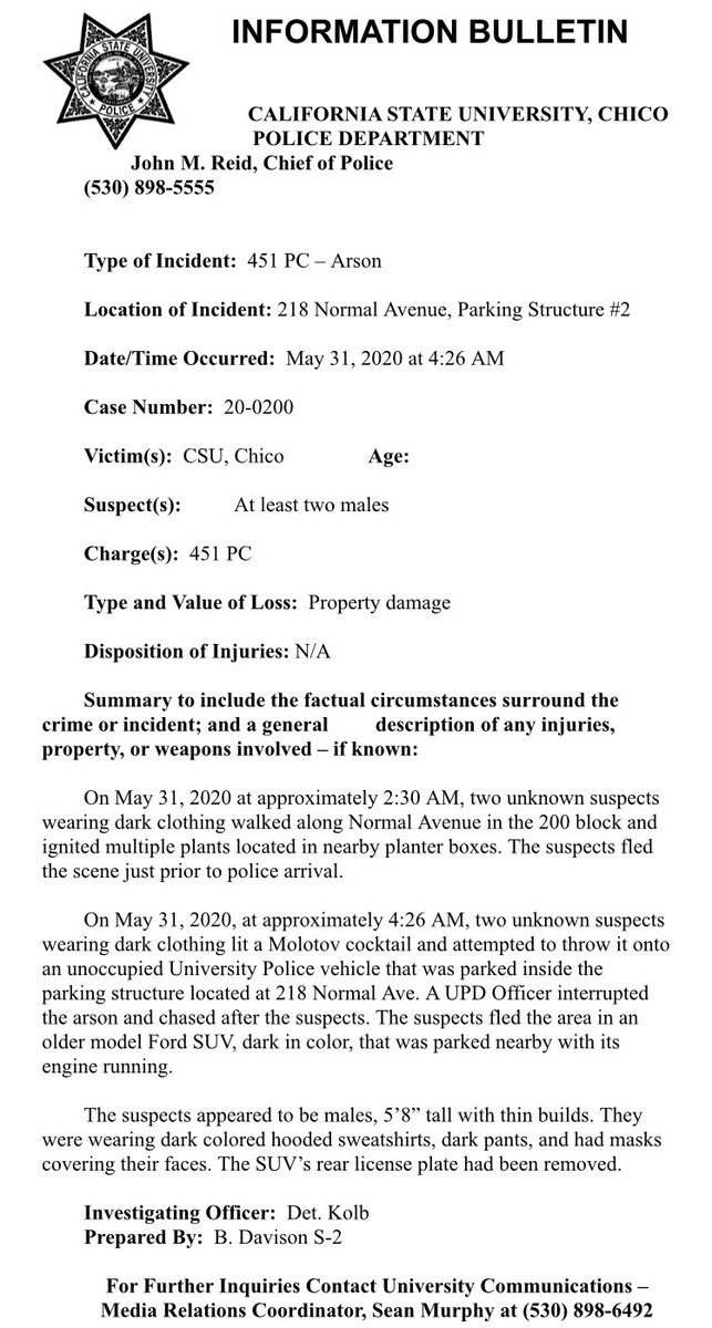 Chico State Police tweet media