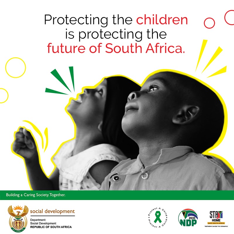 The_DSD's tweet photo. The theme for #ChildProtectionWeek2020, ‘Let us all protect children during COVID-19 and beyond’, is a reminder that, at all times and especially during this period, we are all responsible for protecting our nation’s greatest asset — our children.   #ChildrenFirst  #COVID19_SA https://t.co/3BzierNyJh