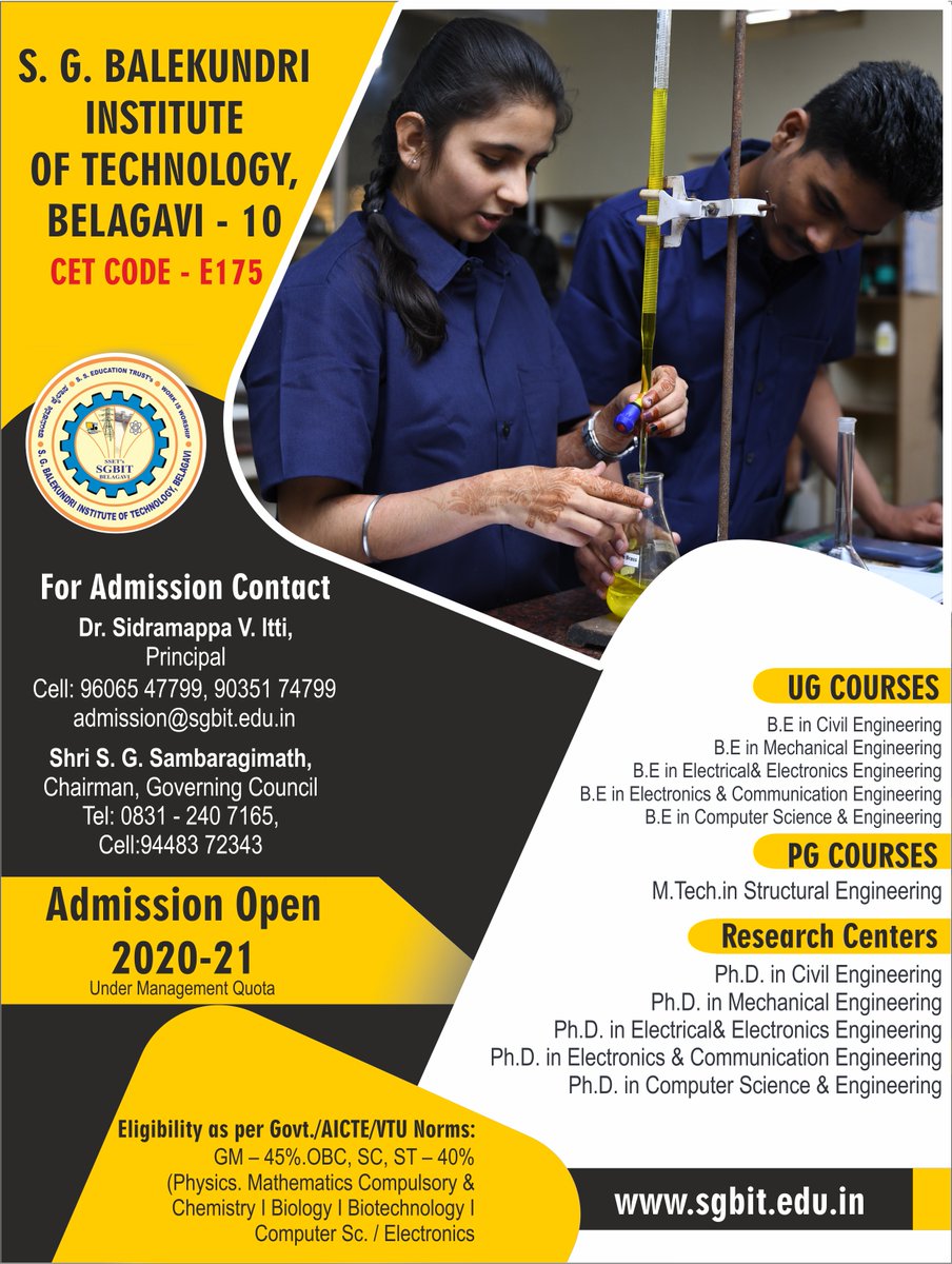SgbitO's tweet photo. #admission2020 #civilengineering #mechanical #electrical #electronic #computerscienceandengineering https://t.co/IOkQBYtc1p