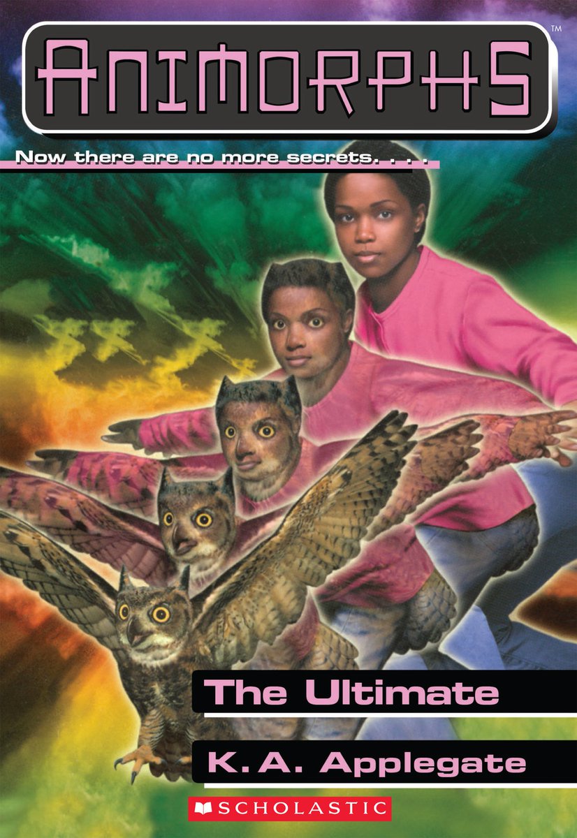  #Animorphs #TheUltimateWhile hiding from evil aliens, rebel teens recruit new members. They target disabled children but the teens are captured and the new members turn into a menagerie & save them. Wolfgirl prevents tigerboy from killing brother so bro has morphing tech now eek