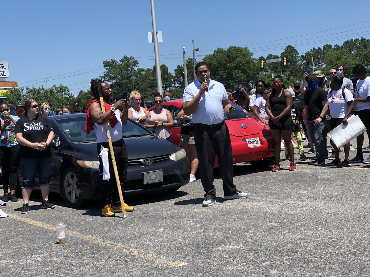 Sheriff Roundtree now speaking to the crowd. He said, “The side of justice and equality for all is something that can not be debated.”