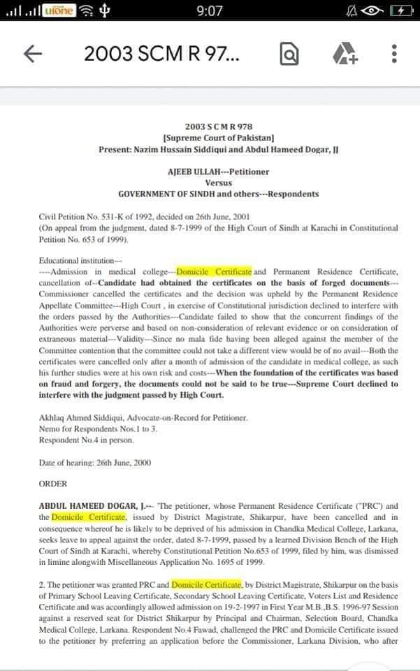 AdvMahboobAliB3's tweet photo. Supreme court ordered rejection of fake domicile if he /she is permanent resident of other province .
#SindhRejectsBogusDomiciles
#SindhRejectsBogusDomiciles https://t.co/f4iegbLNf9