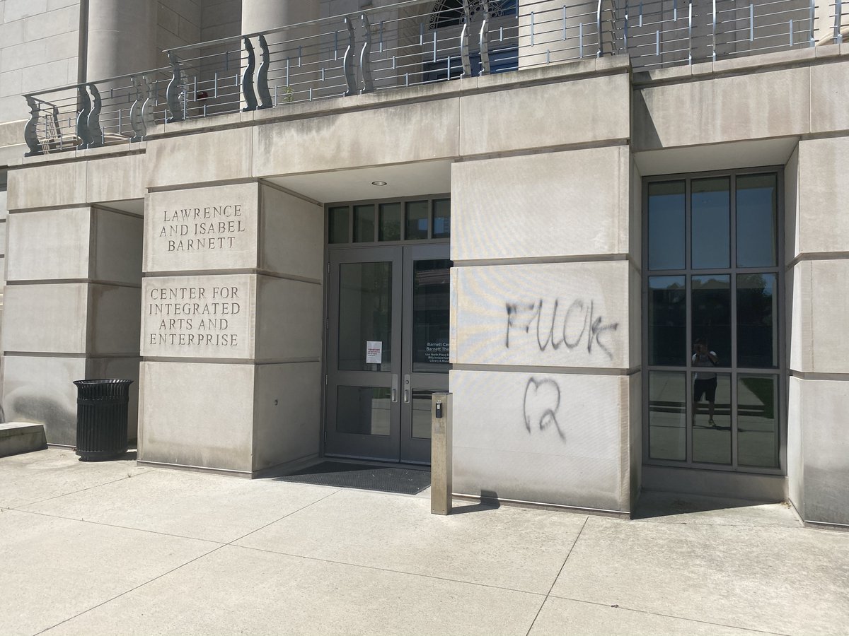 Today, our reporter saw spray paint on the east side of Sullivant Hall.