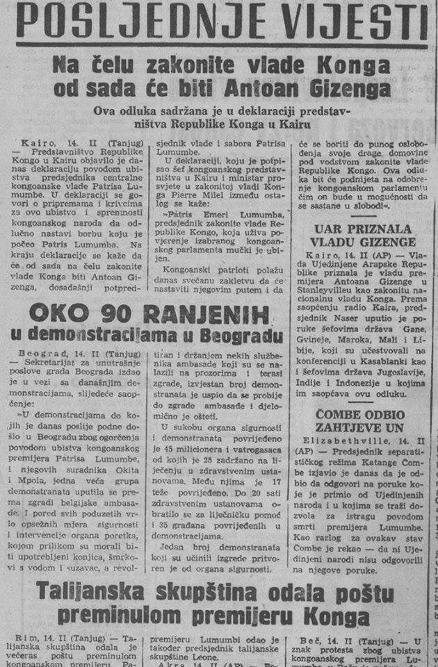 At the time when Afro-Americans in USA could not use the same toilets or sit in the same restaurants with white Americans, around 150,000 Serbs gathered in Belgrade to protest European colonisation of Africa and murder of the first Congolese Prime Minister Patrice Lumumba.  https://twitter.com/AliciaInKosovo/status/1266838060550979585