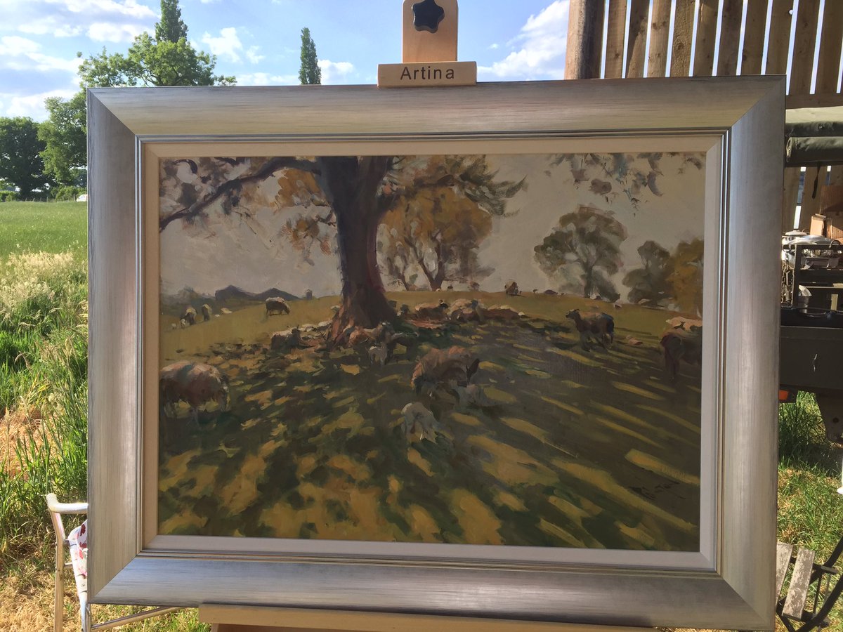 We are all set up know with a wonderful selection of <a href="/Rob_Pointon/">Rob Pointon ROI</a> paintings for our clients to enjoy. We are off now for a cool down!