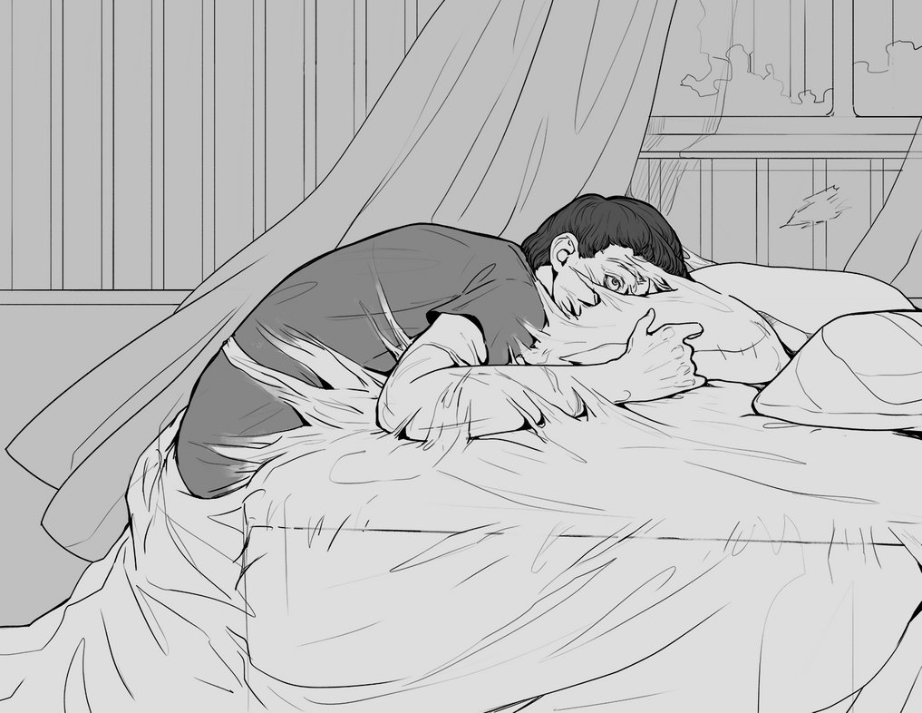 Some days, getting out of bed can feel impossible.

🎨  "can't get up" by neonparrot: https://t.co/Jw7s7mwv4v 
#DigitalArt #Monochrome 