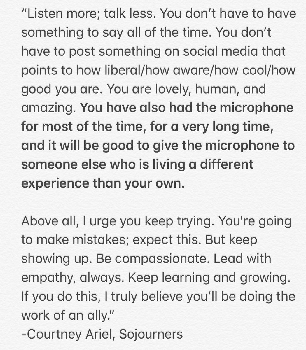 JoylynnBrown12's tweet photo. I have been at a loss for words, which rarely happens. When it does, I try to listen, read and learn about what is troubling me. I found this piece by Courtney Ariel. Her words really reached me (link to full article in comments).

I see you, I hear you and I stand with you. https://t.co/nhl8NtwArl